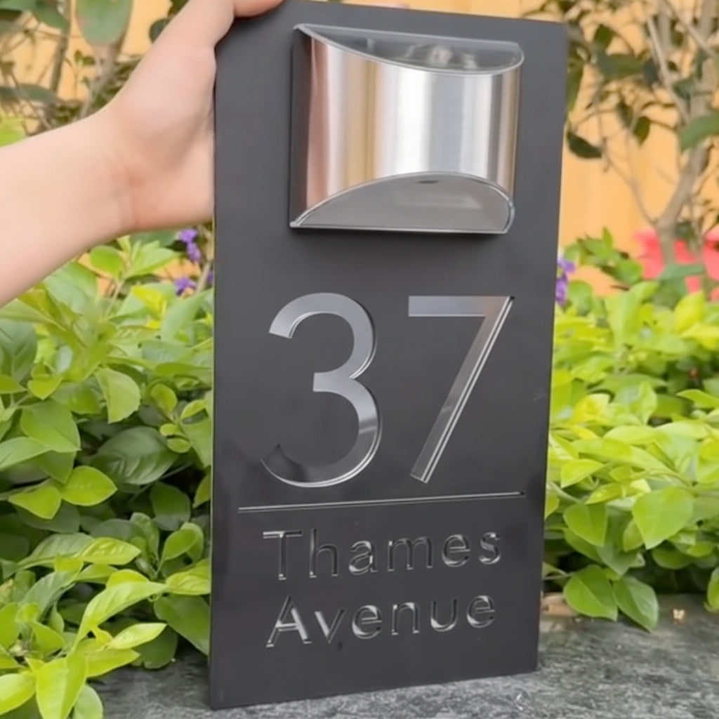 Personalised Solar Door Plaque