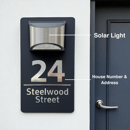 Personalised Solar Door Plaque