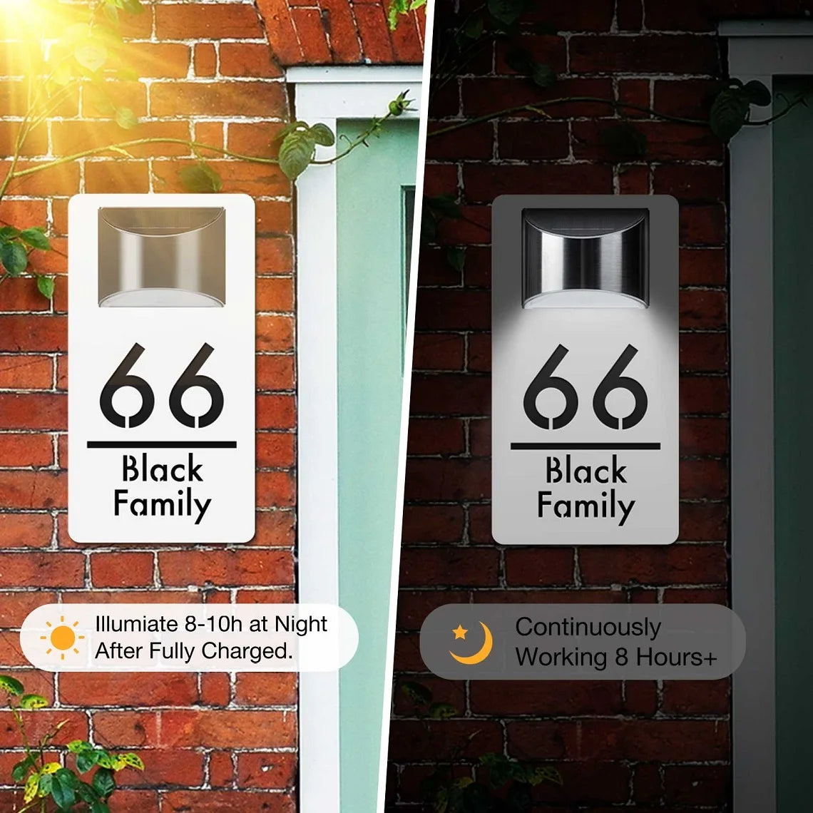 Personalised Solar Door Plaque