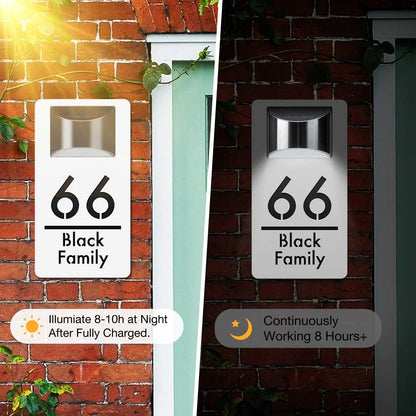 Personalised Solar Door Plaque