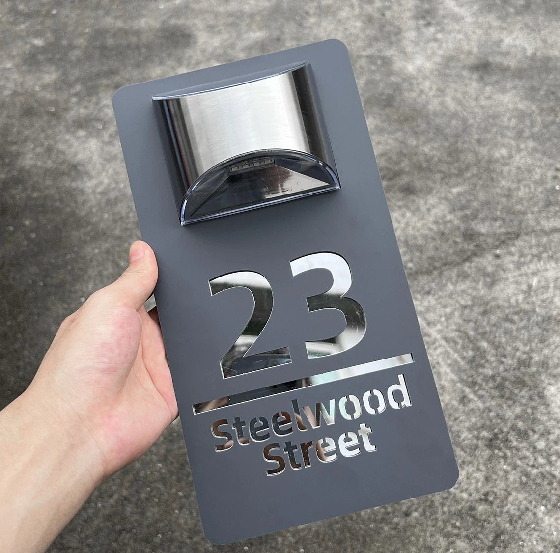 Personalised Solar Door Plaque